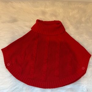 Girls Red Sweater Cape